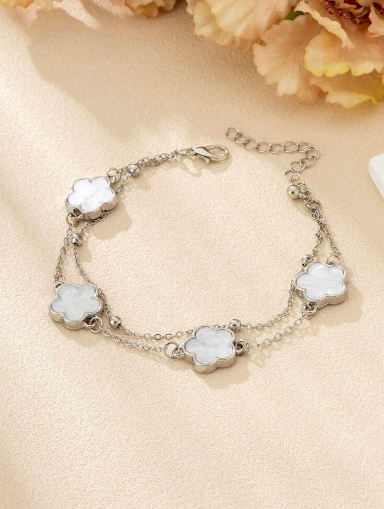 Luxe White Gold/Silver 2pc Bracelet