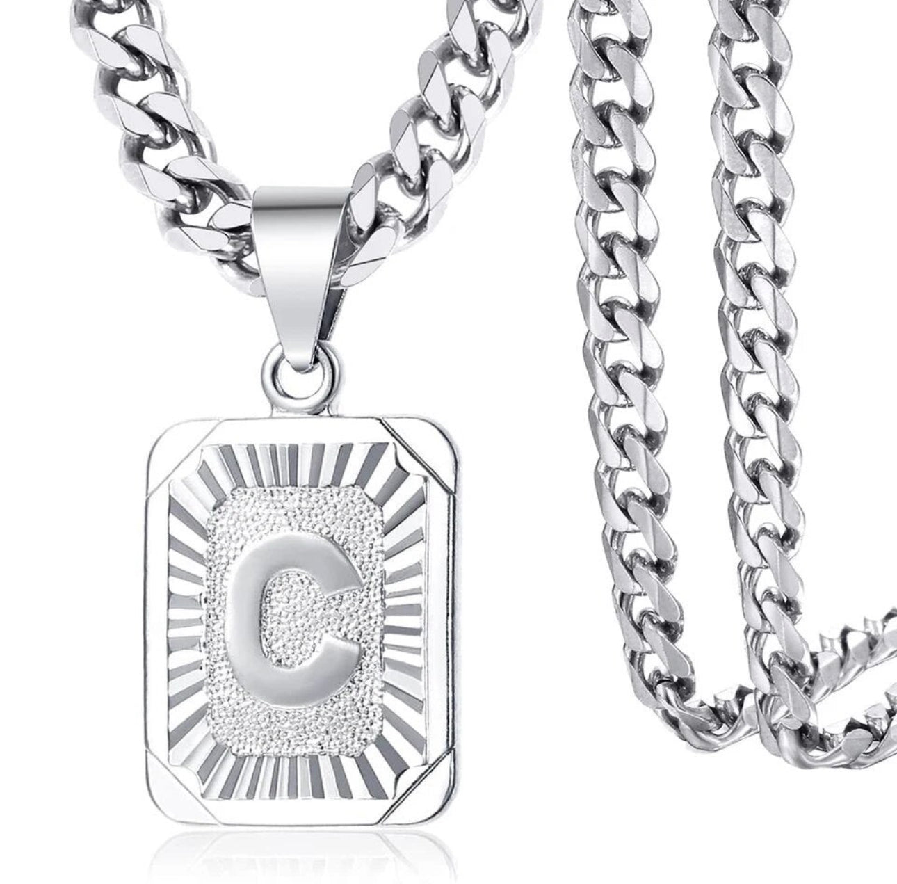 Gold | Silver Square Letter Necklace