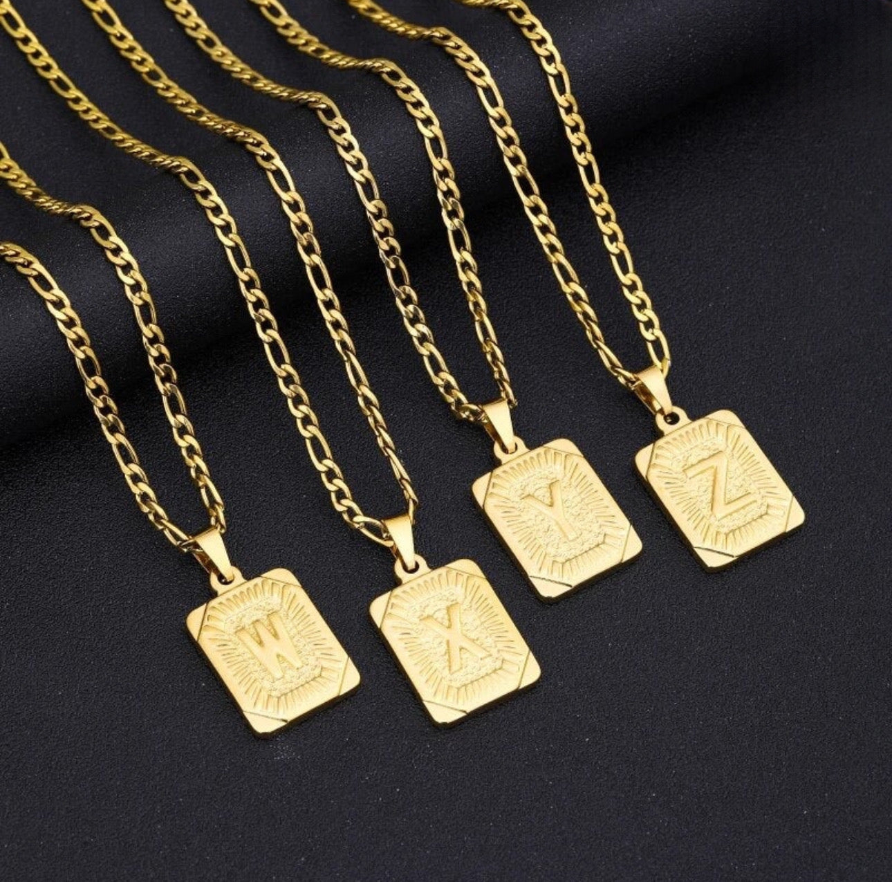 Gold | Silver Square Letter Necklace