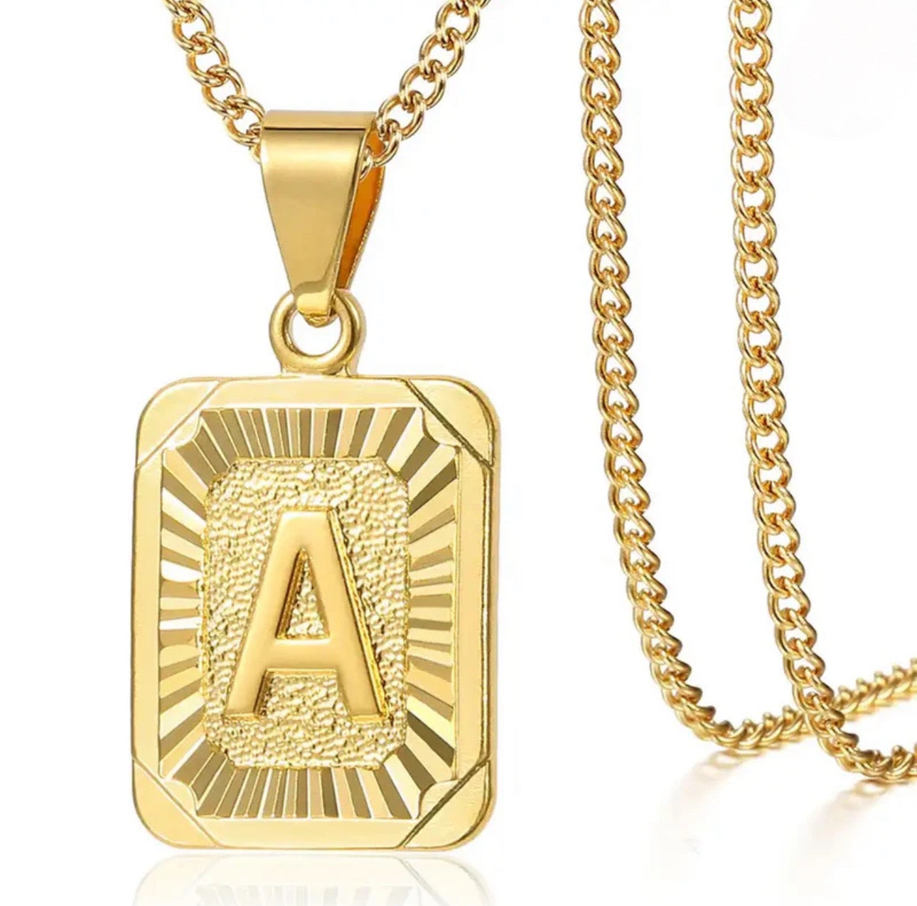 Gold | Silver Square Letter Necklace