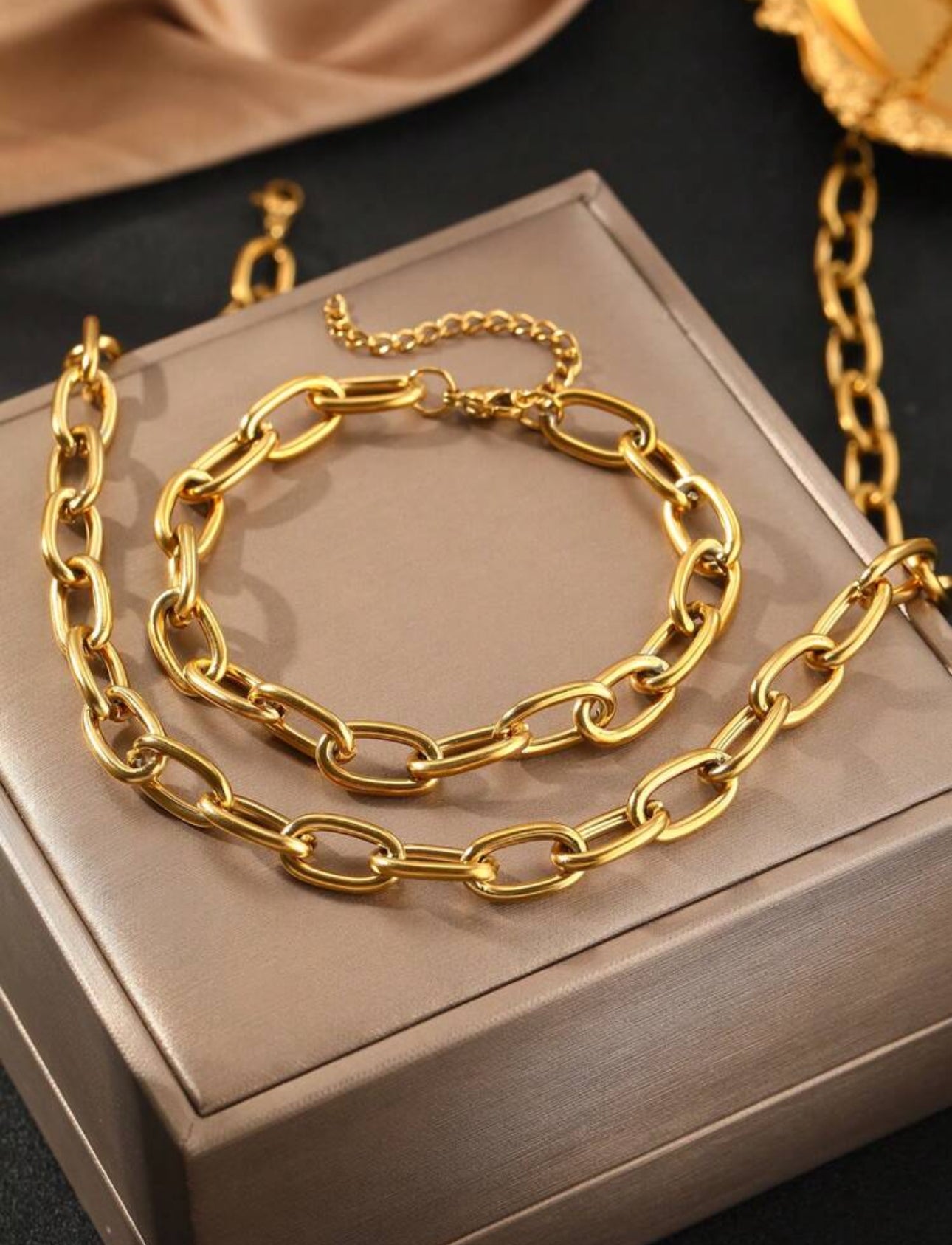 Chunky Gold|Silver Necklace Set