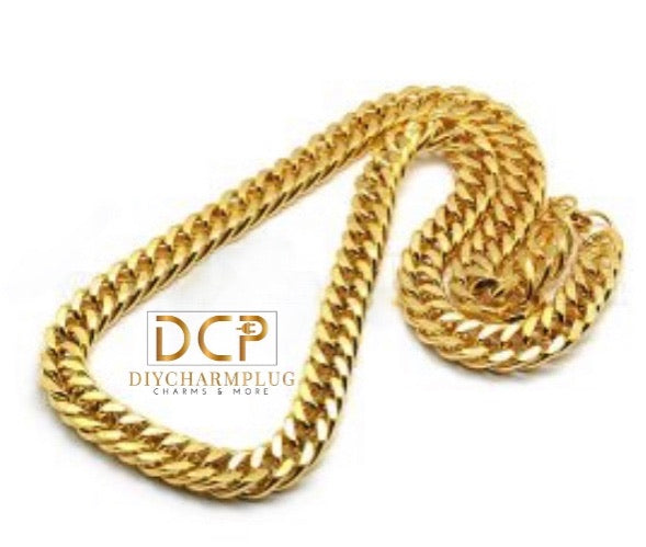 Stainless Steel Cuban Link Chain 12mm Necklace with Lobster